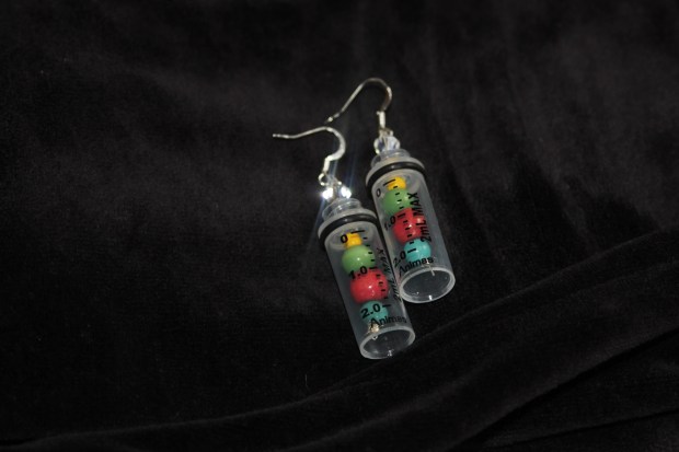 "Prime and Rewind" Earrings (filled with beads!): $10. $9.50 goes to the JDRF.